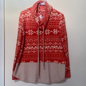 Honeyme Fleece Cowl Neck Pullover Sweatshirt Size M